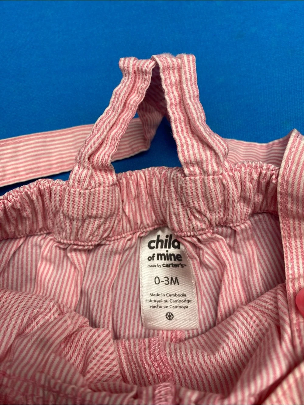 Carter's Pink Striped Overalls with Embroidered Animal Face
